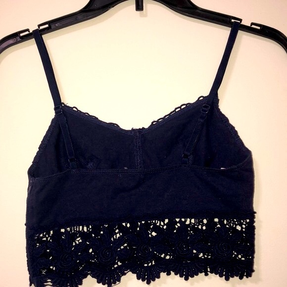 Navy Blue Crop with Zipper, Size: S - Picture 3 of 5